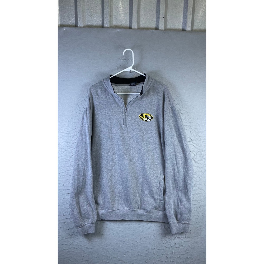 Colosseum Quarter Zip Mens XXL Gray Excellent Missouri Tigers Pullover